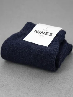 Chaussettes en cachemire bleu marine
