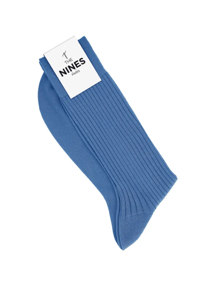 Chaussettes fil d'Écosse bleu azur