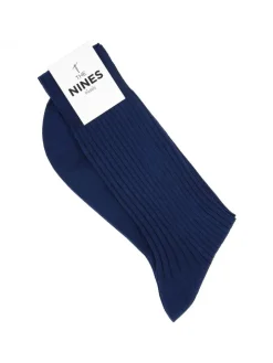 Chaussettes fil d'Écosse bleu saphir