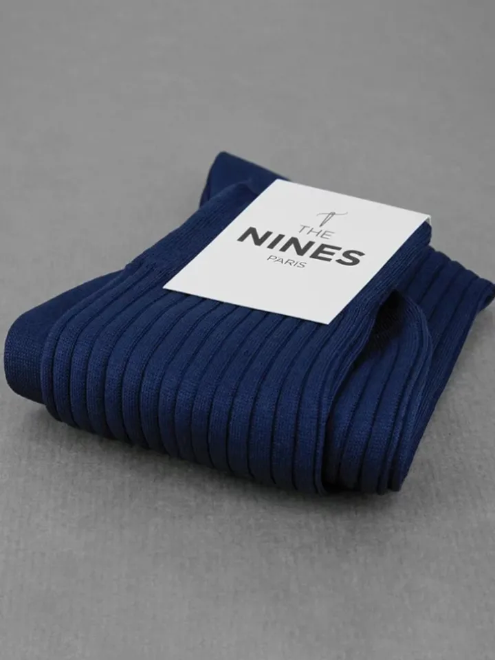 Chaussettes fil d'Écosse bleu saphir