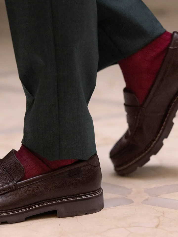Chaussettes fil d'écosse bordeaux