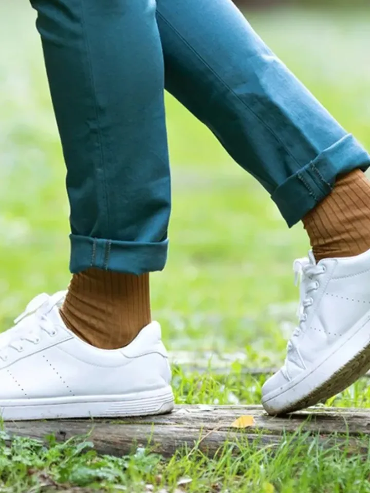 Chaussettes fil d'Écosse camel