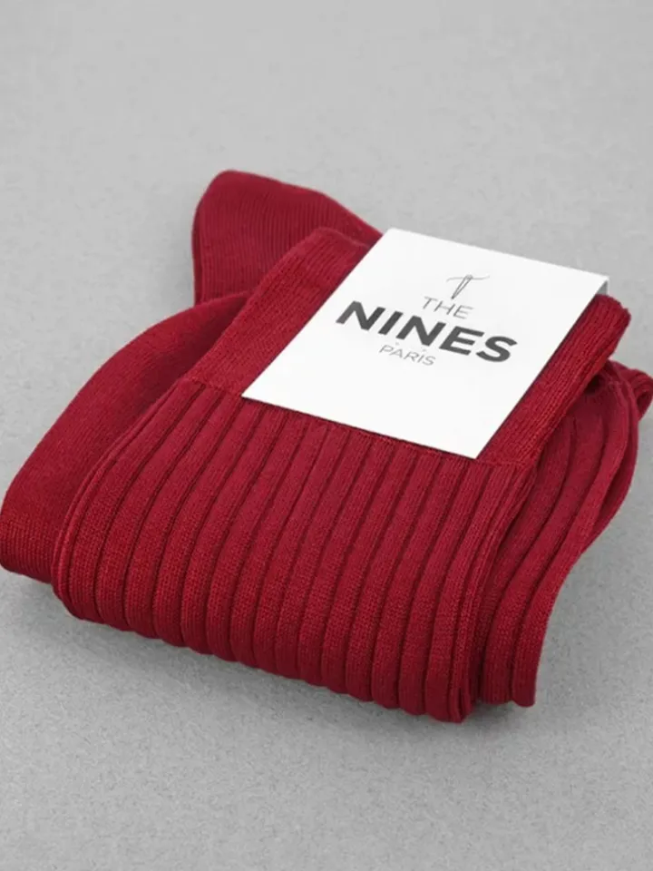 Chaussettes fil d'Écosse rouge amarante