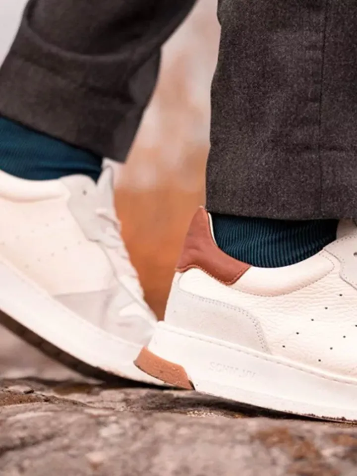Chaussettes fil d'Écosse striées vert