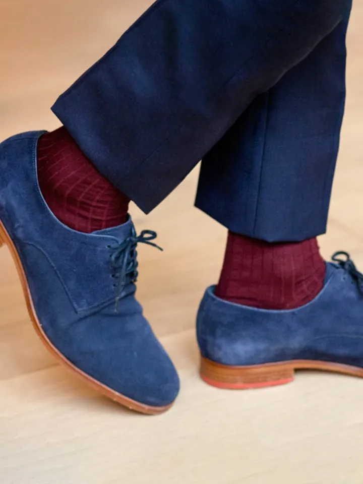 Chaussettes laine vierge bordeaux premier cru