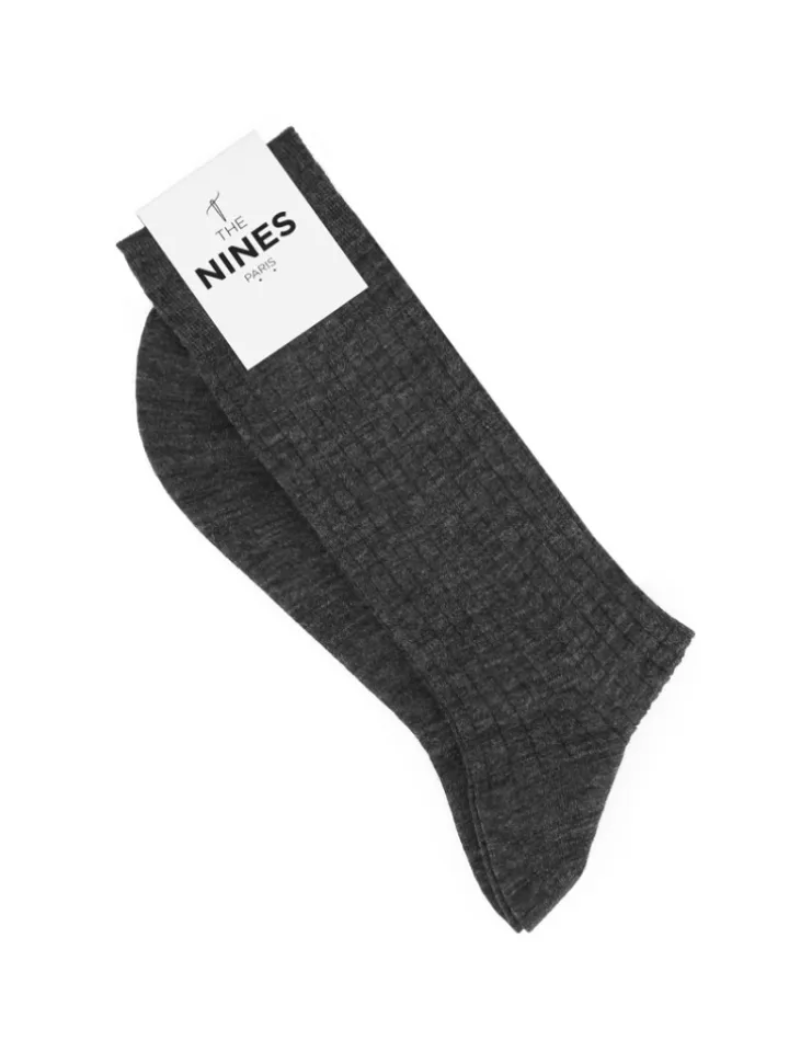 Chaussettes laine vierge gris orage