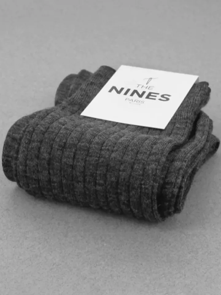 Chaussettes laine vierge gris orage