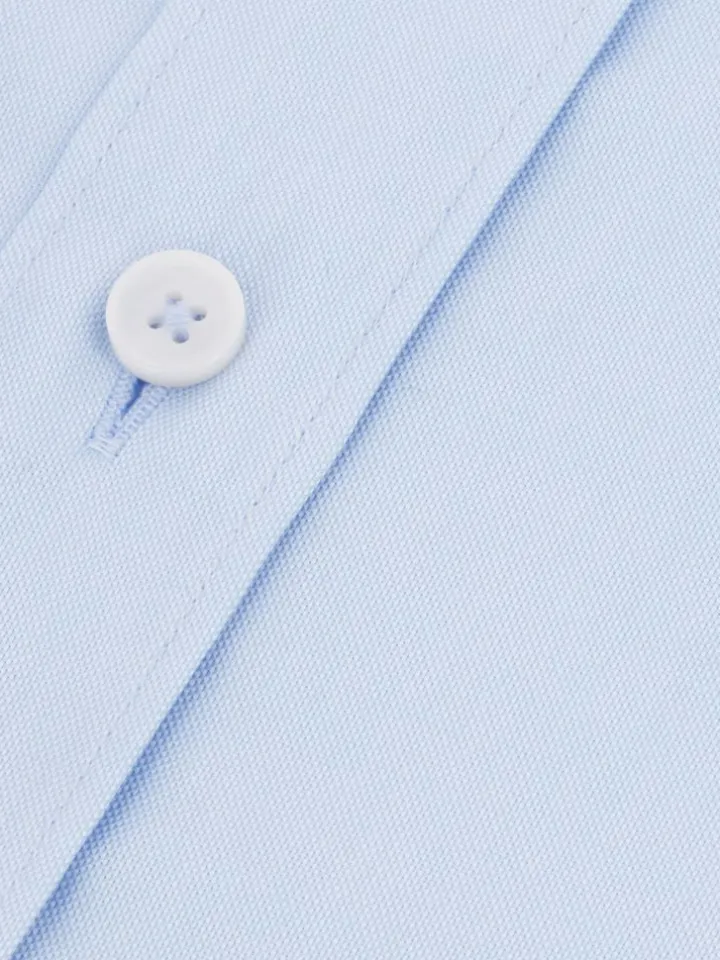 Chemise col américain en oxford bleu ciel