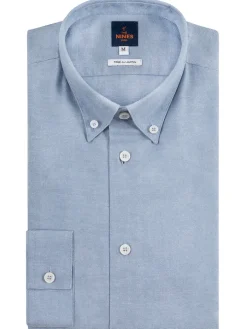 Chemise col américain en oxford japonais bleu ciel