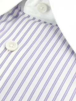 Chemise col français à rayures parme
