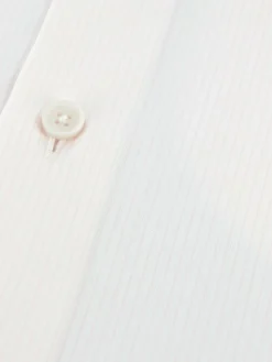 Chemise col français blanche à rayures roses