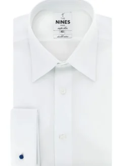 Chemise col français blanche à poignets mousquetaire