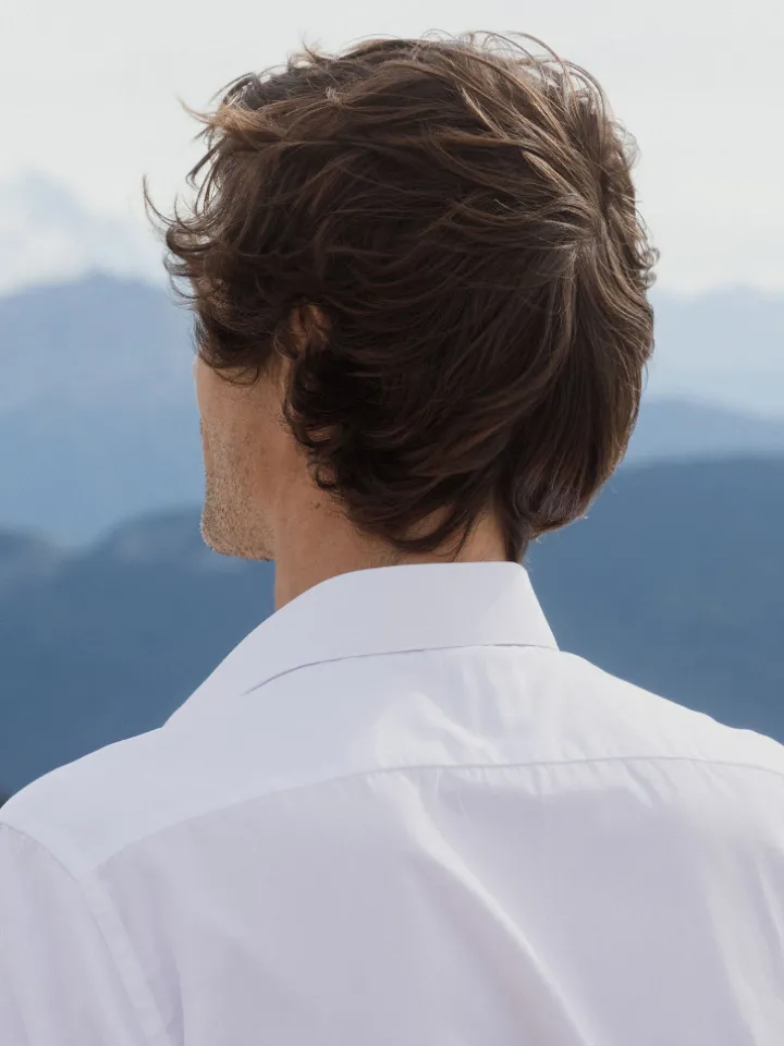 Chemise col français classique en popeline blanche