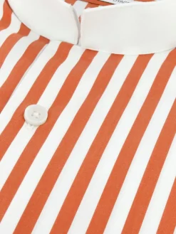 Chemise col inversé à rayures orange