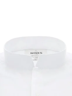Chemise col inversé en popeline blanche