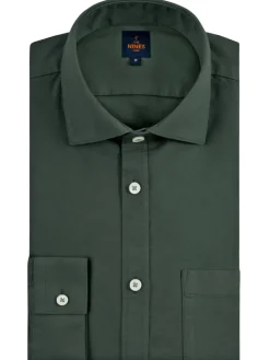 Chemise col italien en oxford bio thym