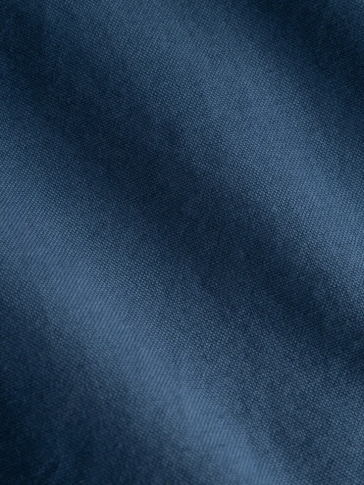 Chemise col italien en oxford bio bleu orage