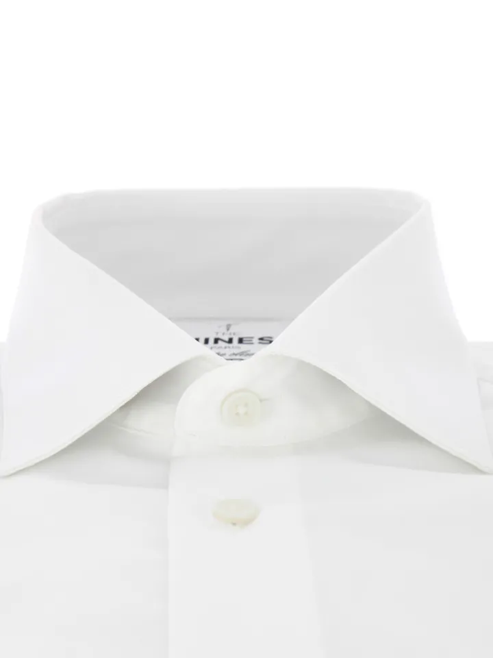Chemise col italien mini twill blanc