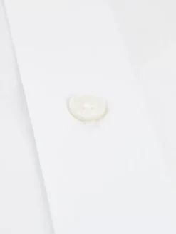 Chemise col italien mini twill blanc