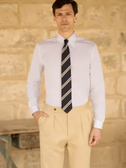 Chemise col épingle blanche en popeline