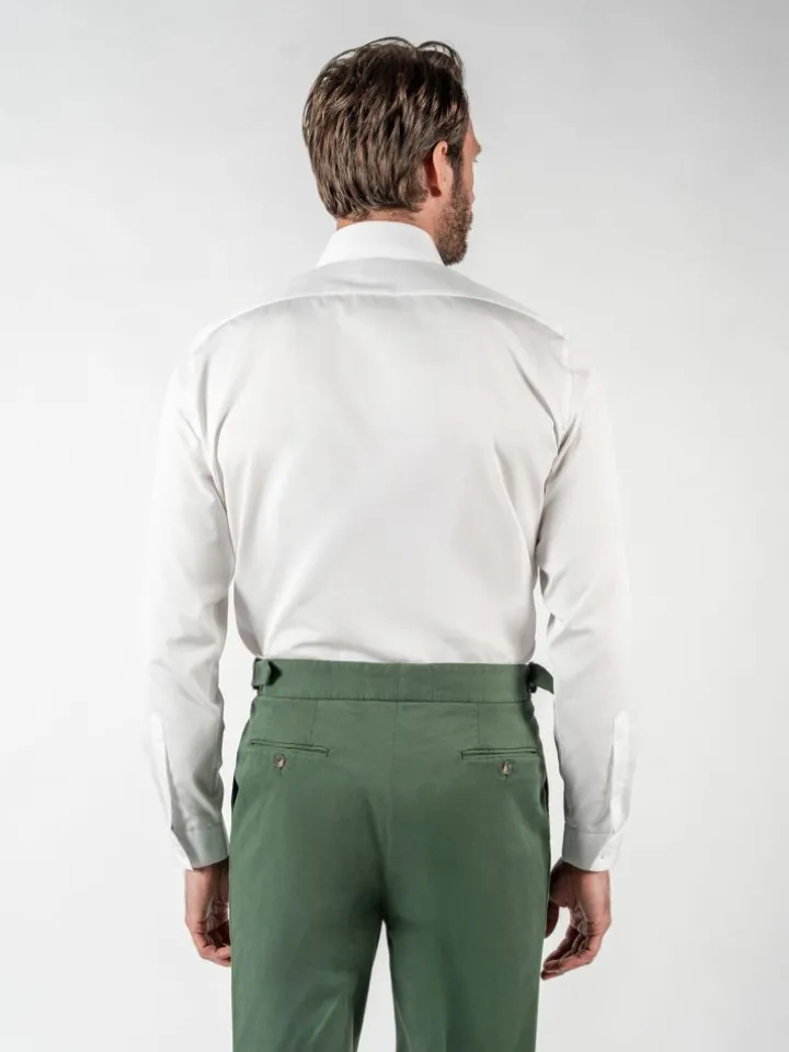 Chemise infroissable col italien blanche