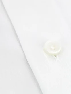 Chemise mousquetaire col italien en twill blanc