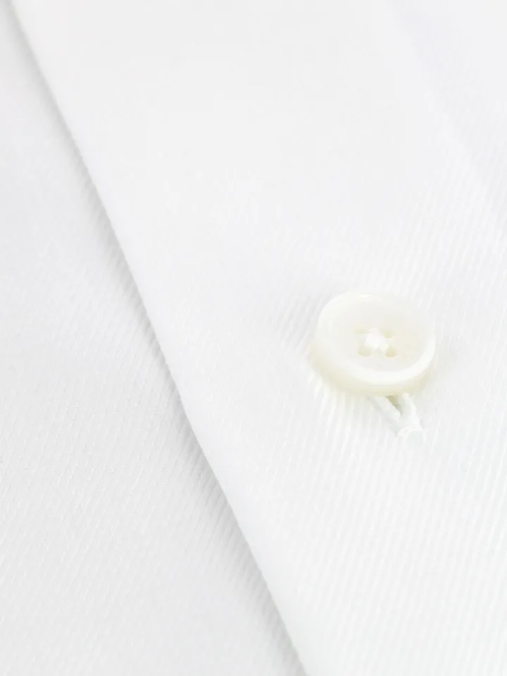 Chemise mousquetaire col italien en twill blanc
