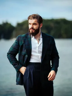 Chemise Prestige Alex Cormac mousquetaire grand col italien twill blanc
