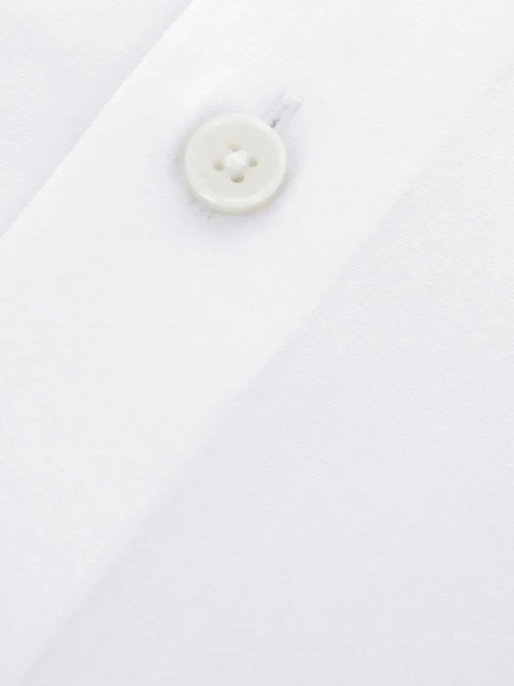 Chemise Prestige Alex Cormac mousquetaire grand col italien twill blanc