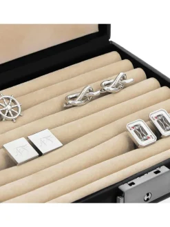 Coffret boutons de manchette en simili cuir medium