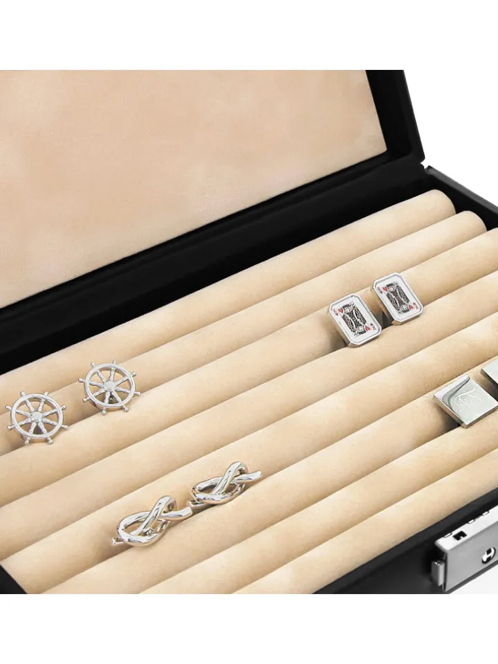 Coffret boutons de manchette en simili cuir small