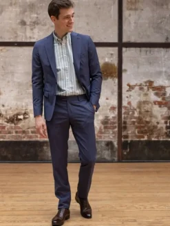 Costume laine fraîche bleu