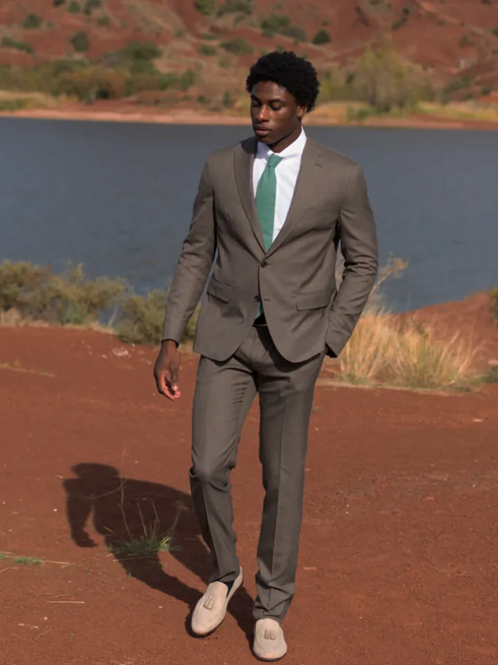 Costume laine fraîche havane