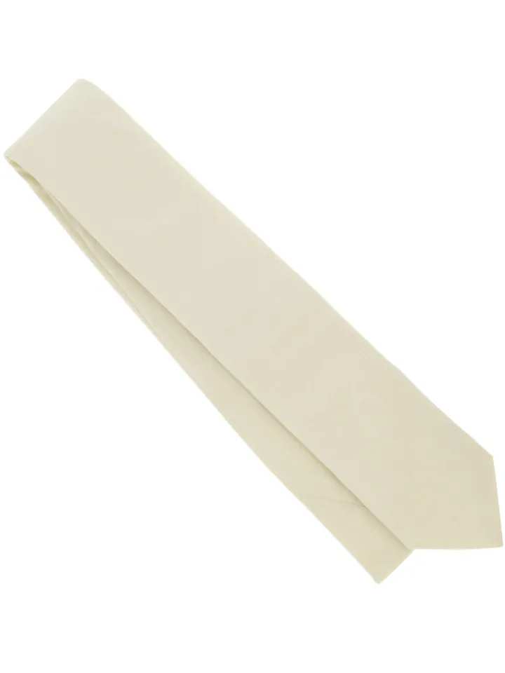 Cravate beige en soie Amalfi