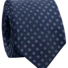 Cravate bleu marine à motifs géométriques pois bleus