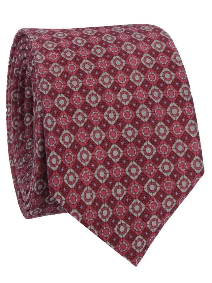 Cravate en laine bordeaux à motifs rétro
