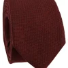 Cravate en laine rouge bordeaux à chevrons