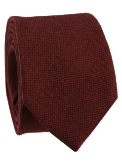 Cravate en laine rouge bordeaux à chevrons