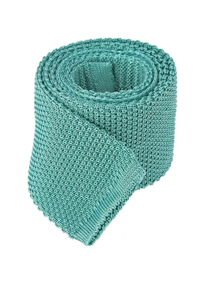 Cravate en tricot vert d'eau Monza