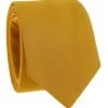 Cravate jaune curry en coton Sorrente