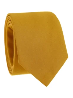 Cravate jaune curry en coton Sorrente