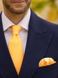Cravate jaune en soie Amalfi