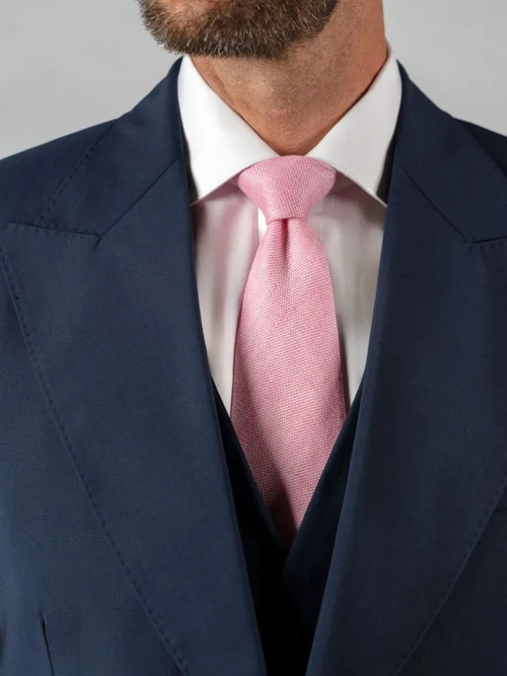 Cravate rose en lin et coton Verone