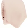 Cravate rose nude en soie Amalfi