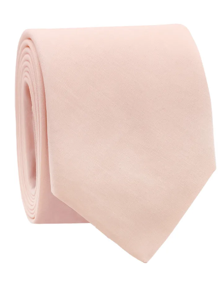 Cravate rose poudré en coton Sorrente