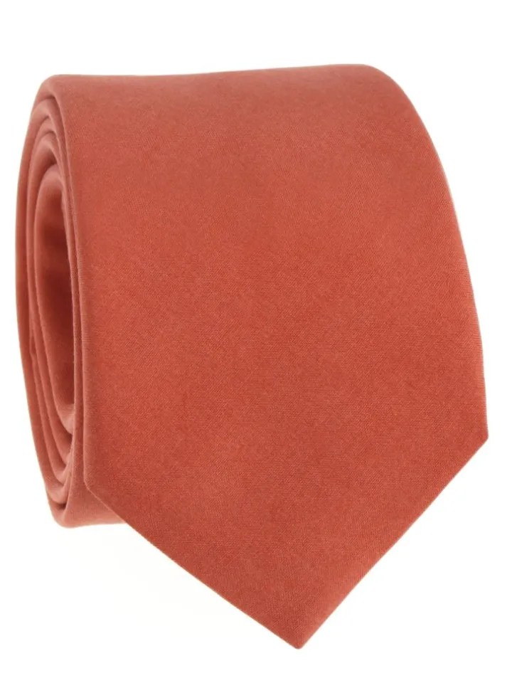 Cravate terracotta en soie Amalfi