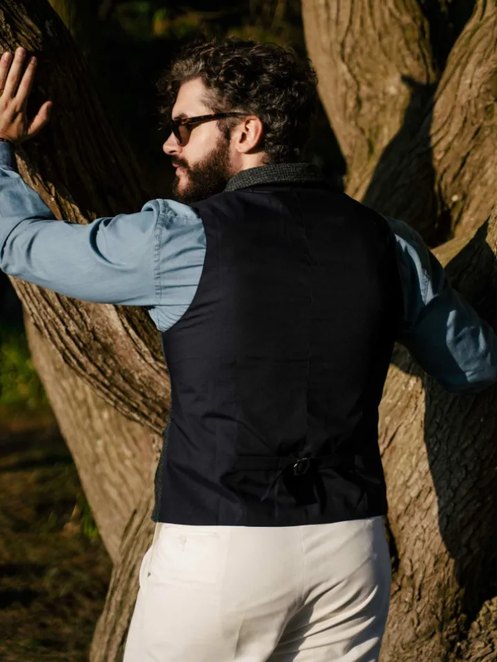 Gilet homme en laine mélangée vert
