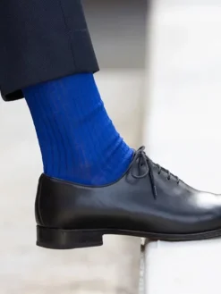 Mi-bas fil d'Écosse bleu électrique