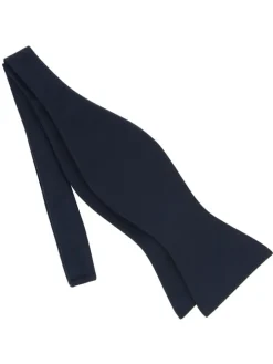 Noeud papillon en satin bleu marine à nouer Monte Carlo