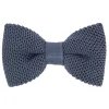 Noeud papillon gris bleuté en tricot de soie Monza